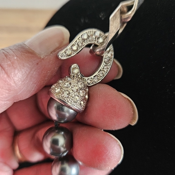 Swarovski Crystal Lized Black and Silver-toned Alloy Necklace - Picture 3 of 7